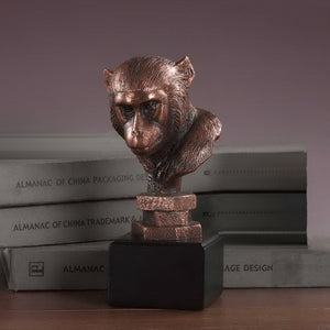 7.5" Monkey Head Statue - Wall Street Treasures