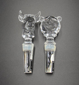 Mikasa Bull and Bear Crystal Wine Bottle Stoppers - Wall Street Treasures