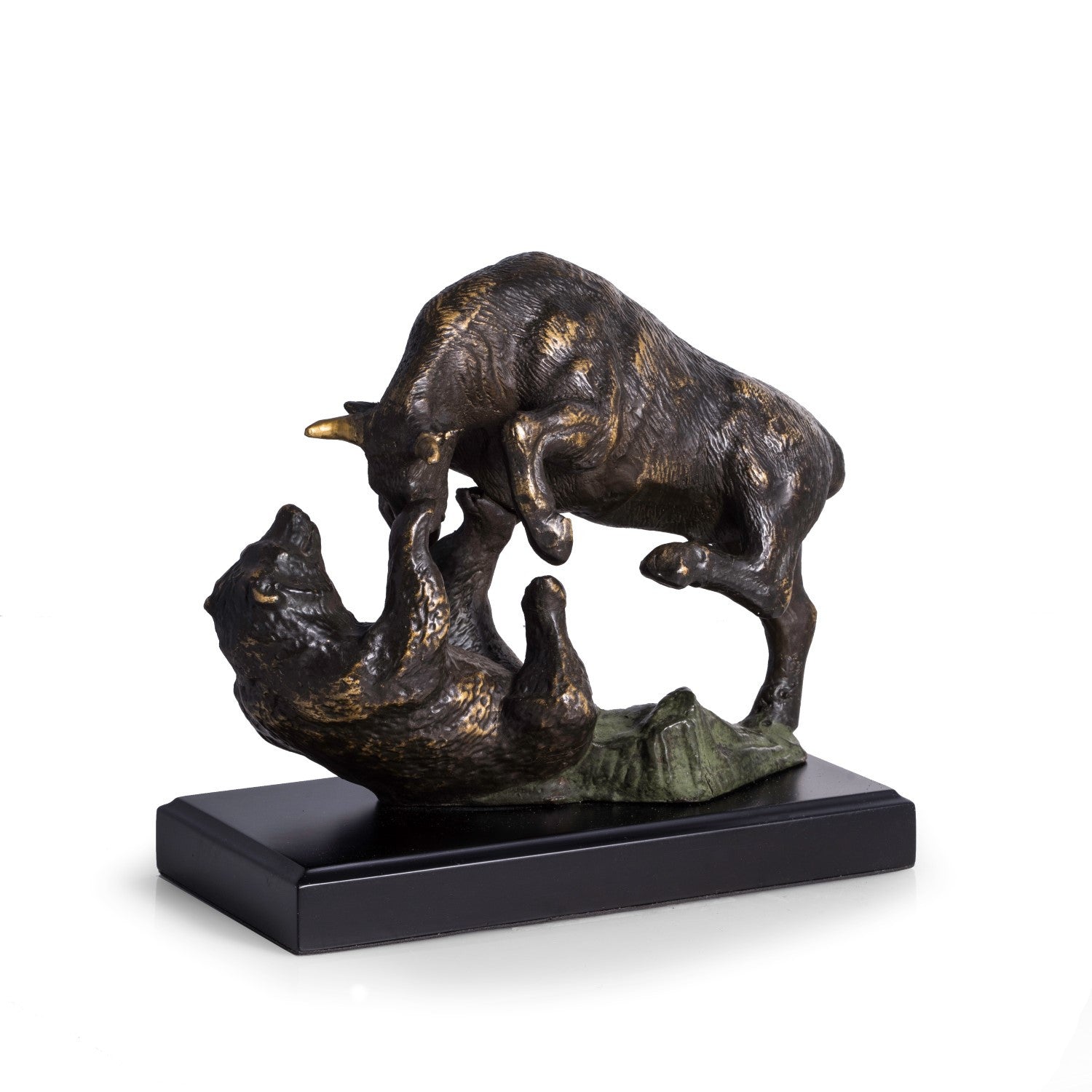 Wall Street Dueling Bull and Bear Statue Bronze Finished Sculpture Wall Street Treasures, LLC