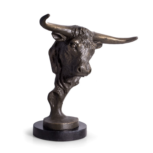 Wall Street Bull Head Statue - Bronzed Sculpture - Wall Street Treasures