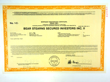 Load image into Gallery viewer, Bear Stearns Secured Investors Inc. II Specimen Certificate - 1990 - Wall Street Treasures