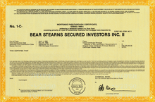 Load image into Gallery viewer, Bear Stearns Secured Investors Inc. II Specimen Certificate - 1990 - Wall Street Treasures