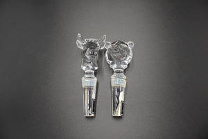Mikasa Bull and Bear Crystal Wine Bottle Stoppers - Wall Street Treasures