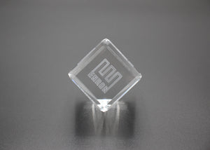 Enron Crystal Paperweight that can "Stand on its Edge" - 2" - Wall Street Treasures