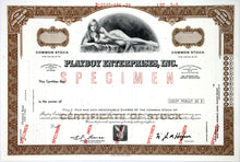 Load image into Gallery viewer, Playboy Enterprises, Inc. Specimen Stock Certificate - 1972 - Wall Street Treasures