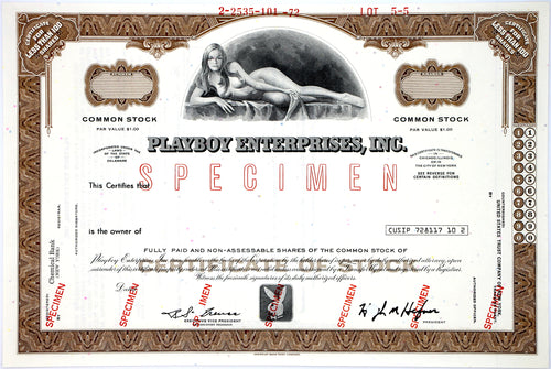 Issued 1st Oct.1965 Old Vintage Stock Certificate, 100 Shares