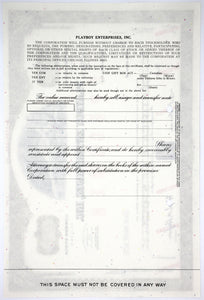 Playboy Enterprises, Inc. Specimen Stock Certificate - 1972 - Wall Street Treasures