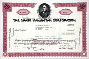 The Chase Manhattan Corporation Stock Certificate - 1970s - Wall Street Treasures