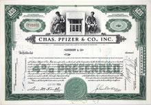 Load image into Gallery viewer, Chas. Pfizer &amp; Co., Inc. Stock Certificate - 1950s - Wall Street Treasures