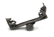 Load image into Gallery viewer, Vintage Pewter Bull and Bear Seesaw Sculpture by Frankli Wild