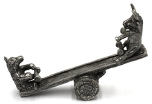 Load image into Gallery viewer, Vintage Pewter Bull and Bear Seesaw Sculpture by Frankli Wild