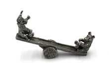 Load image into Gallery viewer, Vintage Pewter Bull and Bear Seesaw Sculpture by Frankli Wild