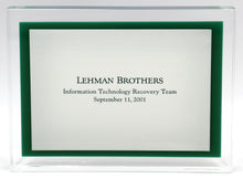 Load image into Gallery viewer, Lehman Brothers - Information Technology Recovery Team - Lucite - September 11, 2001 - World Trade Center - Wall Street Treasures
