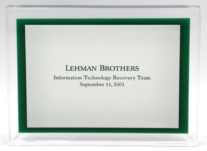 Lehman Brothers - Information Technology Recovery Team - Lucite - September 11, 2001 - World Trade Center - Wall Street Treasures