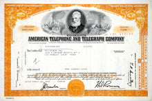 Load image into Gallery viewer, AT&amp;T American Telephone and Telegraph Company Stock Certificate - 1970s - Wall Street Treasures
