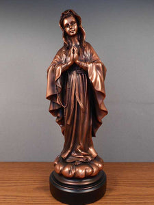 14.5" Blessed Virgin Statue - Bronze Finished Sculpture - Wall Street Treasures